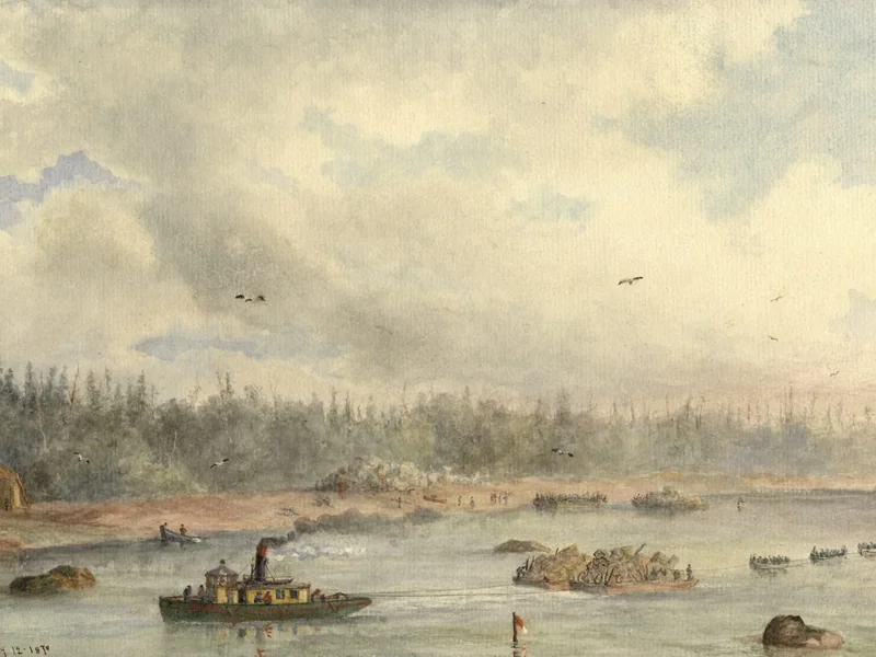 1822-William Armstrong - La spedizione sul Red River , Purgatory Landing (1870